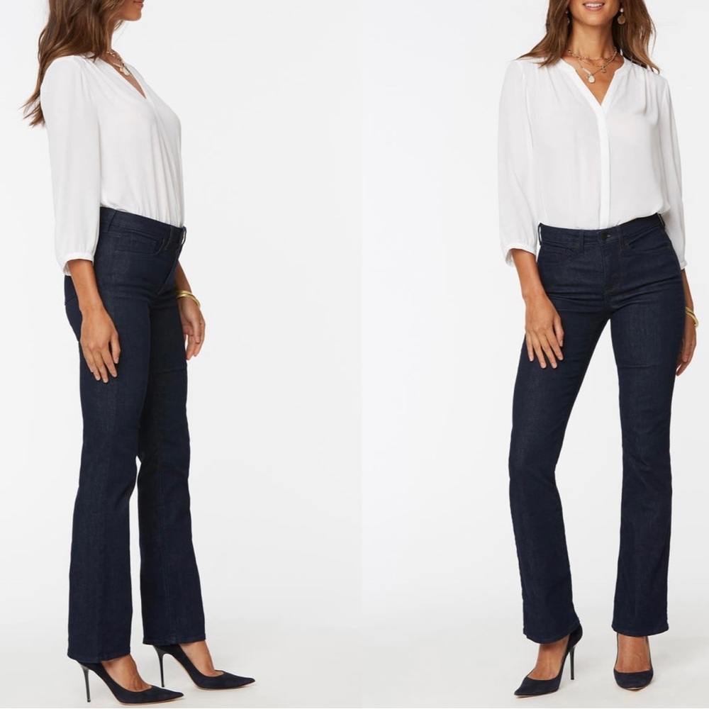 NYDJ Barbara Bootcut Jeans Size 16 Medium Dark Wash Stretch Denim